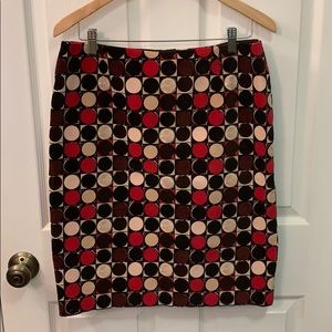 Faux suede skirt with pop of color